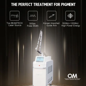 2024 Hot Selling Picosecond Laser Tattoo Spot Freckle Removal Beauty Machine 600PS ND YAG Q Switched Pico Second Laser