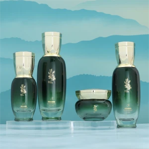 Luxury Empty Glass Cosmetic Packaging Cream Jar glass bottle glass jar serum, lotion, skin care