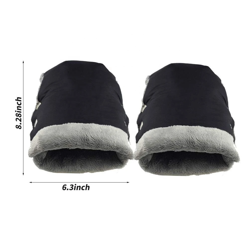 1 Pair Waterproof Baby Stroller Gloves for Parents Stroller Hand Muff Warm Extra Thick Anti-Freeze Baby Stroller Gloves