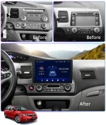 10-Inch Android 13 Car Radio 1DIN WiFi Multimedia Video Player Autoradio Navigation GPS Honda Civic 2005-2012 Automotive Use