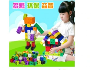 100 Piece Snap Cube Blocks and Interlocking Building Set Toy Color Sorting &amp; Math Counting DIY For Kids