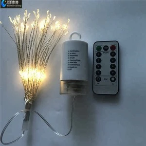 120 LED FIREWORKS LIGHT LED COPPER WIRE STRING LIGHT 4AA BATTERY OPERATED 8 MODE REMOTE CONTROL FOR PARTY WEDDING CHRISTMAS