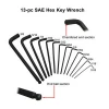 13 pcs Ball End 1/20-3/8&quot;  SAE Safety Hex Key Allen Wrench Set with Black-Oxide Plated for Household Idustry