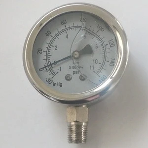 1/4" MNPT Compound Vaccum Pressure Gauge -30 to160PSI for BHO extraction vessel closed loop extractor