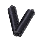 14PK Small Size 15 mm Black Satin Relaxed Overnight Locked Foam Hair Curlers Rollers
