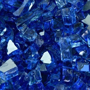 1/4&quot;, 1/2&quot; Blue Reflective Fire Glass,not create toxic fumes, ash, smoke, or other unsafe