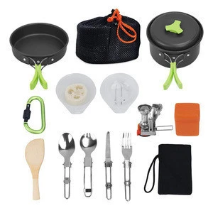 16Pcs Hiking Backpacking Non-Stick Portable Outdoor Camping Cookware Set / Mess Kit / Cookset / Camp Kitchen
