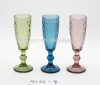 170ml classical colored champagne glasses with embossed