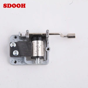 18 note hand crank musical movement with Metal Handle for DIY music box