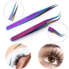 1PC Stainless Steel Curved Straight Eye Lashes Tweezers False Eyelash Extension Clip Applicator Beauty Makeup Tools Accessories