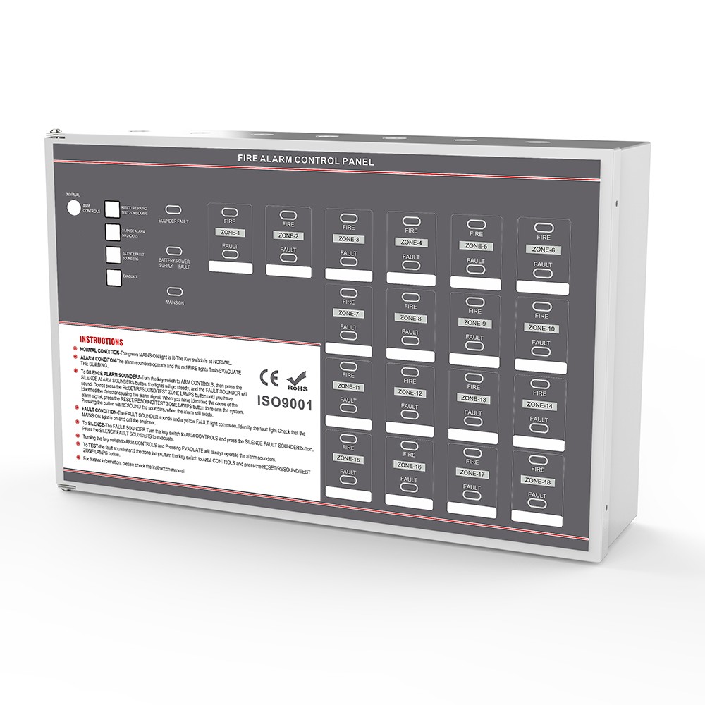 2-18 Zone Conventional Fire Alarm Control Panel Non-Addressable Type For Smoke Detection Against To False Alarms