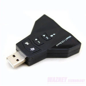 2 in 1 3D External Usb Audio 3D Sound Card 7.1 Digital Dual Virtual 7.1 Channel USB 2.0 Audio Adapter airplane Double Sound Card