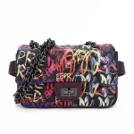 2 in 1 girl waist bag womens pu leather graffiti fanny packs colorful 2021 belt designers fanny pack with adjustable belt