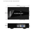 2 In 1 Out 3 Port VGA KVM Switch with 4 USB Hub Support Wireless Keyboard Mouse Connection and Push Button Switching