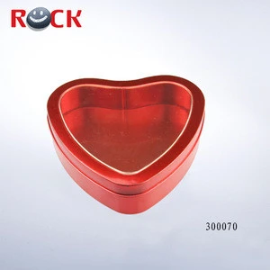 2014 Red heart shaped metal tin can , metal container , metal tin