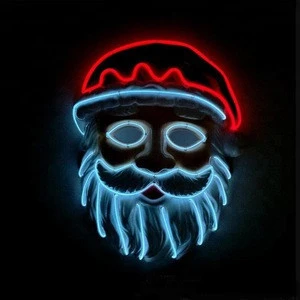 2018 Christmas Best Gifts Masquerade Party Supplies Christmas Masks With EL Wires Santa Clause Mask Hot Selling