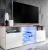 Import 2018 Hot Sale White Wholesale Blue LED Light Wooden Tempered Glass TV Stands With Showcase from China