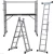Import 2018 NEW Aluminium Scaffolding Telescopic Ladders , Folding Aluminum Ladders scaffolding with wheels from China
