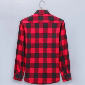 2019 custom plaid heavy cotton clothes wholesale long sleeve mens flannel shirt