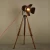 Import 2019 loft natural wood tripod stand lamp searchlight head floor lamp for living room with e27 bulb from China