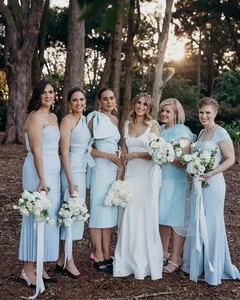 2019 New Design beautiful Knee-Length Girls long Bridesmaid Dress Patterns
