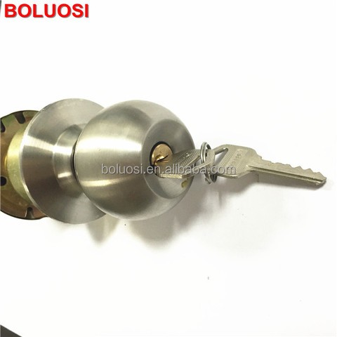 201SS/304SS cylindrical round ball lock with key