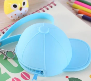 2020 Fashion Design Zipper Basketball Hat Shape Jelly Coin Purse Mini Change Key  Wallet For Kids Girls