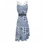 2020 New Style Women Spaghetti Strap Sleeveless Print Dress
