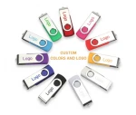 2021 Hot Swivel USB Flash Drive USB 2.0 3.0 4GB 8GB16GB 32GB Memorias USB Stick Pendrive with Customized Logo