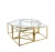 Import 2021 living room fancy  industrial  coffee table with stainless steel mental  modern glass from China