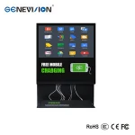 21.5inch wall mounted indoor restaurant cell phone charging station lcd digital signage screens player kiosk