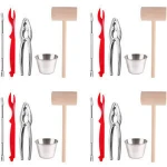 22 Piece Seafood Tools 4 Lobster Crab Crackers 4 Lobster Shellers 6 Seafood Forks 4 Sauce Cups and 4 Lobster Crab Mallet