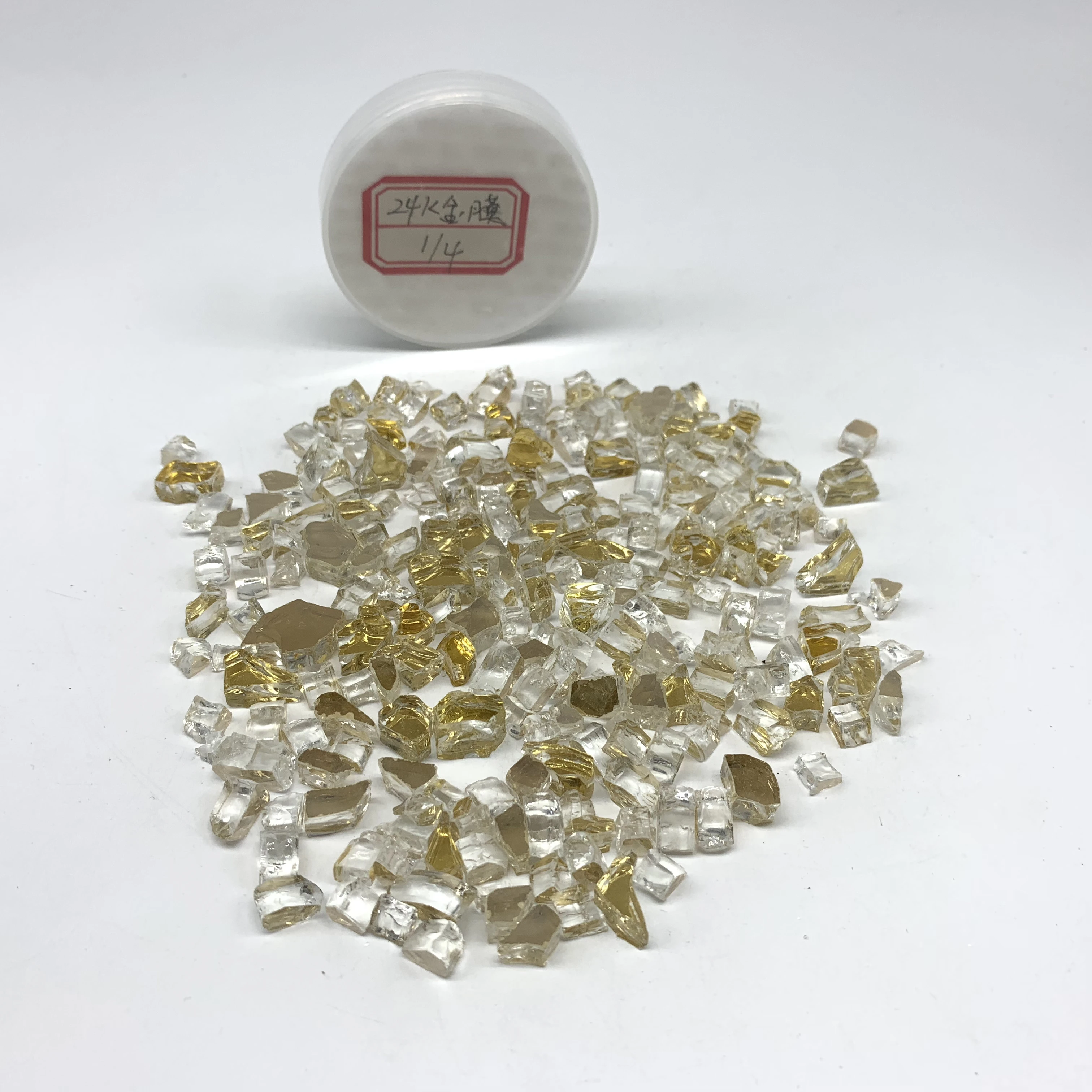 24K Gold 1/4 Reflective Tempered Fire Glass 10lbs