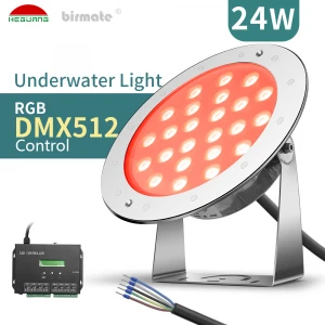 24W RGB LED underwater lights   SS316L  DC12V  DMX512 Control Led Light Bulb Swimming Pool Underwater Lights led underwater lamp