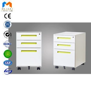 3 drawer mobile pedestal file cabinet stainless steel storage file cabinet with drawers wheels for Office furniture equipment