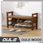 3 drawer wooden storage shoe cabinet stool for home furniture
