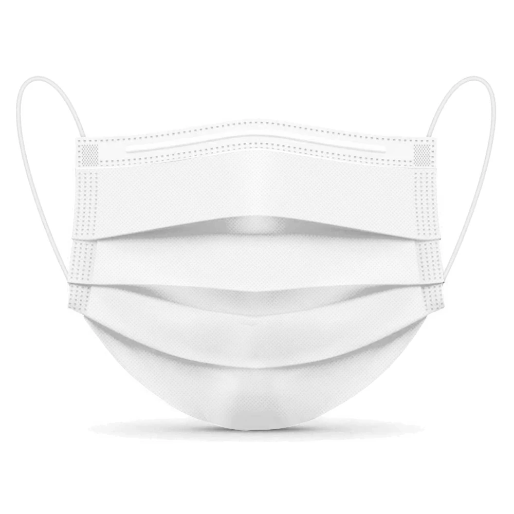 3 Ply Mask Disposable Face Masks Non-Medical 3ply Disposable FaceMask OEM  White Color Respirator Mask