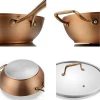 30CM High Quality Forged Aluminium Wok With Lid