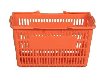 30L Plastic Supermarket Hand Smart Callapsable Shopping Basket with One Handle Western OEM Customized Logo