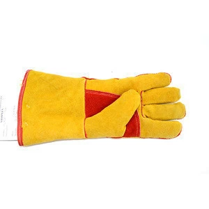 35cm Cow Split Leather Welding Glove Aramid Fiber Line 35cm/40cm Full Lining Heat Resistant Safety Gloves