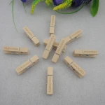 35mm natural logo wooden peg custom wooden mini peg wooden pegs