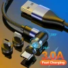 3A Fast charge 540 degree rotating Magnetic cable Wholesale cheap price on stock usb cable for micro/iphone / Type C