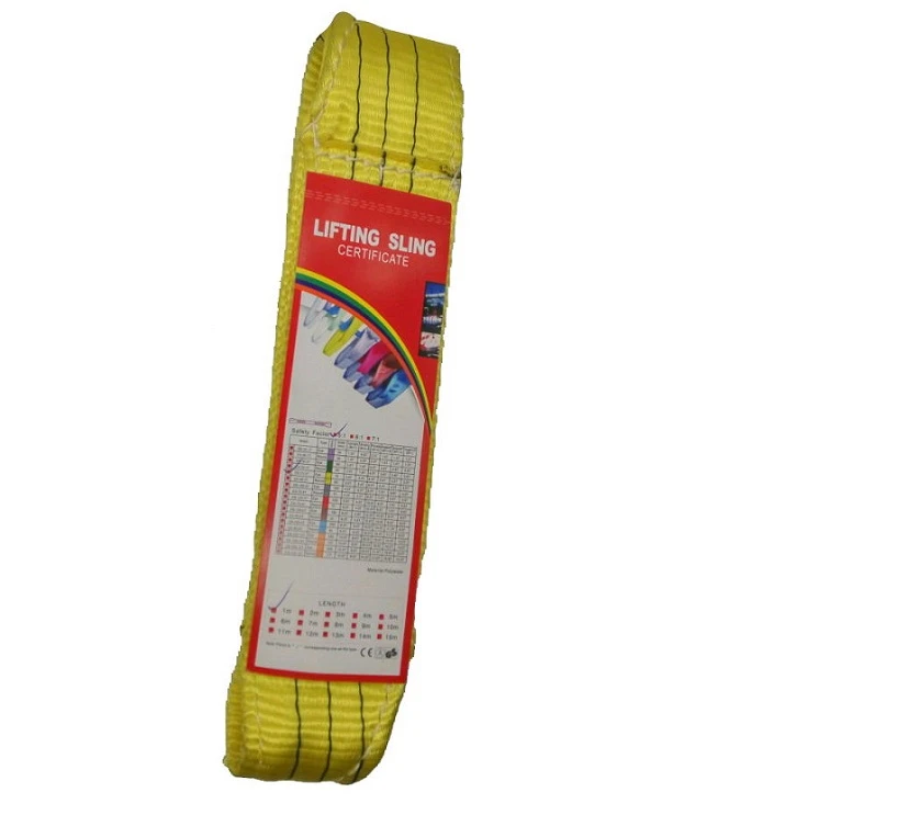 3Ton safety factor 7:1 width 90mm  reinforced eye type flat polyester lifting double ply webbing sling belt