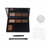 4 Color Eyebrow Shaping Powder Wax Palette With Double End Brush Brow Stencils Brow Makeup Kit