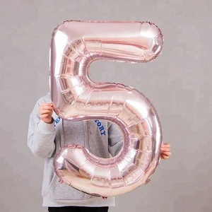 40 Inch Rose Gold Helium Foil Number Balloons for Birthday Party Decoration