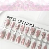 40pcs Spring and summer new cat eye wearable nail small fresh semi-handmade nail art finished nail