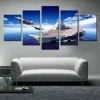 5 Panel Modern Crystal porcelain painting Canvas Wall Art Blue Sea Boat Canvas Print Wall art Decoration Art Popular Picture