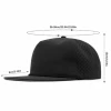 5 Panel Rope Waterproof Blank Unisex Perforated Laser Cutting Polyester Quick Dry Breathable Flat Bill Snapback Hat