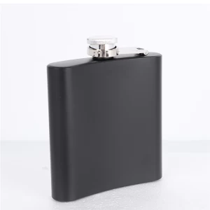 6OZ/170ml Matte black paint 304 Stainless Steel Wine Flask outdoor stainless steel portable hip flask