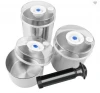 700ML 1000ML 1300ML 3pcs set food Storage Containers Vacuum Air tight round stainless steel storage container with pump